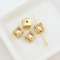 Detail of 18k gold plated cubic zircon spacer beads for DIY jewelry making - Cubic Zircon Spacer Bead