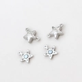 Set van zilveren ster magnetische sluitingen en dubbele ring connectors voor sieraden - Witgoud