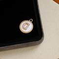 18K gold plated letter G pendant with mother of pearl and cubic zirconia inlay - Letter G