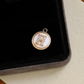 Gold plated pendant with letter H zircon inlay and white mother of pearl inlay - Letter H