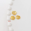 Macro di copriperla a fiore dorati da 8mm con dettagliati motivi filigranati - Placcato Oro 18K Stile 32 (Grande)
