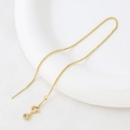 Detail view of a 14k gold plated adjustable box chain with spring clasp and needle end - Box Chain / 18k Gold Box Chain (Single Piece)