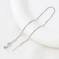Detail of adjustable silver box chain with needle end for DIY jewelry making - Box Chain / White Gold Box Chain (Single Piece)