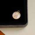 Gold-plated letter N pendant with sparkling zircon micro-pave and mother of pearl - Letter N