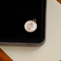 18K gold plated copper pendant with zircon shell inlay featuring letter Q design - Letter Q