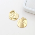 Detail of 18k gold plated owl coin and freedom pendant with S925 silver stamp - 18K Gold