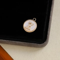 18K gold plated letter Z pendant with mother of pearl and zircon for DIY jewelry - Letter Z