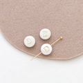 Macro view of 8mm natural shell beads with gold letter D for DIY bracelet making - Letter D (4#D Single Price)