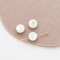 Close-up of 8mm shell beads with gold letter F for DIY jewelry making and bracelet crafts - Letter F (6#F Single Price)