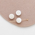 Macro detail of 8mm round shell alphabet bead with golden letter G for DIY jewelry making - Letter G (7#G Single Price)