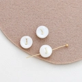 Detailed macro view of 8mm shell beads with gold letter J for DIY bracelet jewelry making - Letter J (10#J Single Price)