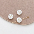 Close-up of 8mm natural shell bead with golden letter M for DIY jewelry making - Letter M (13#M Single Price)