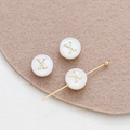 Macro shot of 8mm white shell letter X beads for DIY jewelry and bracelet making - Letter X (24#X Single Price)