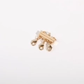 Vergoldeter magnetischer 3-strang Kettenverschluss mit Karabiner für Layering-Halsketten - Goldener 3-reihiger Verschluss