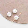 Detailed macro view of 8mm shell round bead with golden letter Y for DIY jewelry making - Letter Y (25#Y Single Price)