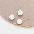 Macro shot of 8mm natural shell round beads with golden letter Z for DIY jewelry making - Letter Z (26#Z Single Price)