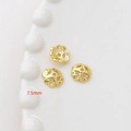 Copriperle filigranati placcati oro da 7,5mm per creazione di gioielli fai-da-te - Placcato Oro 14K Stile 28 (Piccolo)
