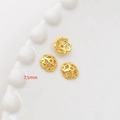 Accessorio gioielli fai-da-te copriperla a fiore in ottone dorato diametro 7.5mm - Placcato Oro 18K Stile 29 (Piccolo)