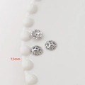 Copriperle in argento da 7,5mm con motivo a filigrana per creazioni di gioielli - Placcato Oro Bianco Stile 30 (Piccolo)