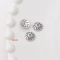 Copriperle da 8mm placcate in argento a forma di petalo per creazione di gioielli - Placcato Oro Bianco Stile 36