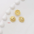Copriperle a fiore traforato placcato oro 9mm per creazione gioielli fai da te 3 pezzi - Placcato Oro 14K Stile 37