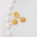 Copriperle a fiore traforato placcato oro 9mm per accessori per la creazione di gioielli - Placcato Oro 18K Stile 38