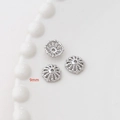 Set di tre copriperla a fiore cavo argento 9mm per accessori di gioielleria fai da te - Placcato Oro Bianco Stile 39