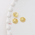 Copriperla dorati da 9mm a forma di fiore con incisione traforata per creazione di gioielli - Placcato Oro 14K Stile 40