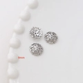 Copriperla a fiore traforato da 9mm in argento per creazione di gioielli fai-da-te - Placcato Oro Bianco Stile 42