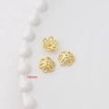 Copriperle a fiore dorati da 10mm con design a spirale per creazione di gioielli fai da te - Placcato Oro 14K Stile 43