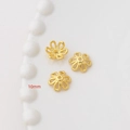 Copriperla a fiore dorati da 10mm con trama a corda ritorta per creazione gioielli - Placcato Oro 18K Stile 44