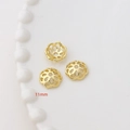 Copriperla dorati a petalo da 11mm per gioielli fai-da-te con finitura in metallo lucido - Placcato Oro 14K Stile 46