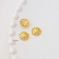 Tre copriperla a fiore dorati da 11mm per creazione gioielli fai-da-te stile traforato - Placcato Oro 18K Stile 47
