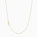 Golden titanium steel necklace with a minimalist initial B pendant on a thin link chain - Letter B
