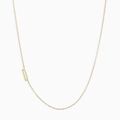 Minimalist gold-plated titanium necklace featuring a unique rectangular hollow link detail - Letter D