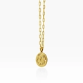 Golden Leo zodiac pendant necklace with hollow lion head and paperclip chain - Leo
