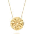 18K vergulde tarot zon en maan ketting met ronde hanger en schitterende kristallen - Ster
