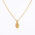 Gouden Hamsa Hand hanger ketting met Evil Eye detail en een fijne schakelketting - Hand van Hamsa
