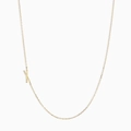 Minimalist gold plated titanium steel necklace featuring a polished letter X pendant - Letter X
