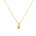 Collar con colgante de diente en oro pulido con cadena fina y diseño minimalista - Diente