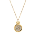18K gold-plated zodiac necklace with two-tone Sagittarius pendant on a fine chain - Sagittarius