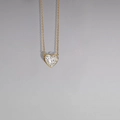 Collana minimalista placcata oro 18 carati con ciondolo in zircone a cuore incastonato a castone - Oro Cuore