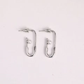 Silver safety pin earrings with natural freshwater pearl accents in a modern style - Silver Pin Earrings