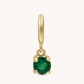 Classic 18K gold plated charm featuring a round cut emerald green zircon birthstone - May Round Pendant (Pendant Only)