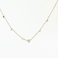 Collana a doppio strato placcata in oro con opale a goccia blu e pietre verdi - Stile B con Frange in Opale Blu (Oro)