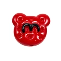 Perle d'ours rouge en acrylique avec lettre M noire pour bijoux DIY et porte-clés - Rouge