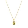 Collana Stella Polare dorata con pendente rettangolare in pietra verde smeraldo - Collana / Agosto - Oro