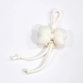 Chic cream white 3D fabric bow phone strap with woven rope for bags and accessories - White Solid Color Style