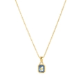 Collana Stella Polare dorata con pendente rettangolare blu e motivo a stella - Collana / Settembre - Oro