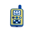 Ciondolo walkie-talkie in acrilico blu e giallo con smiley e foro verticale per DIY - Blu Zaffiro